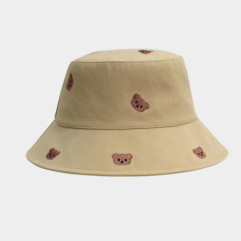 Fischerhut mit Bärenmotiv in Übergröße - Khaki - Einheitsgröße - image 0