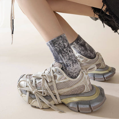 Modische Viertelsocken mit Batikmuster (3 Paar)