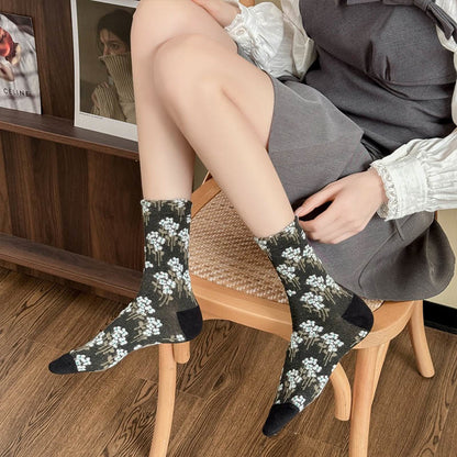 Florale Retro-Viertel-Socken (5 Paar) - image 4