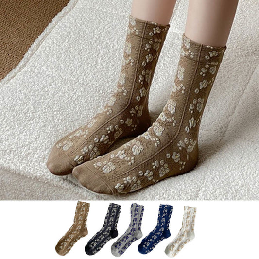 Viertelsocken mit Retro-Blumenmuster (5 Paar) - Mehrfarbig - EU36-40 (US3-7) - image 1