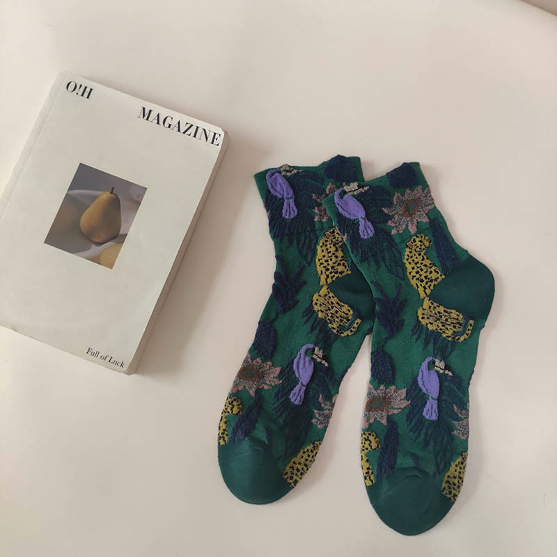 Viertelsocken mit niedlichen Drucken (5 Paar) - Dunkelgrün - EU36-40 (US3-7) - image 12