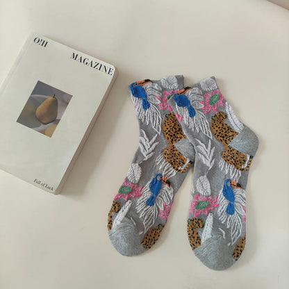 Viertelsocken mit niedlichen Drucken (5 Paar) - Grau - EU36-40 (US3-7) - image 14