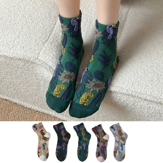 Viertelsocken mit niedlichen Drucken (5 Paar) - Mehrfarbig - EU36-40 (US3-7) - image 1