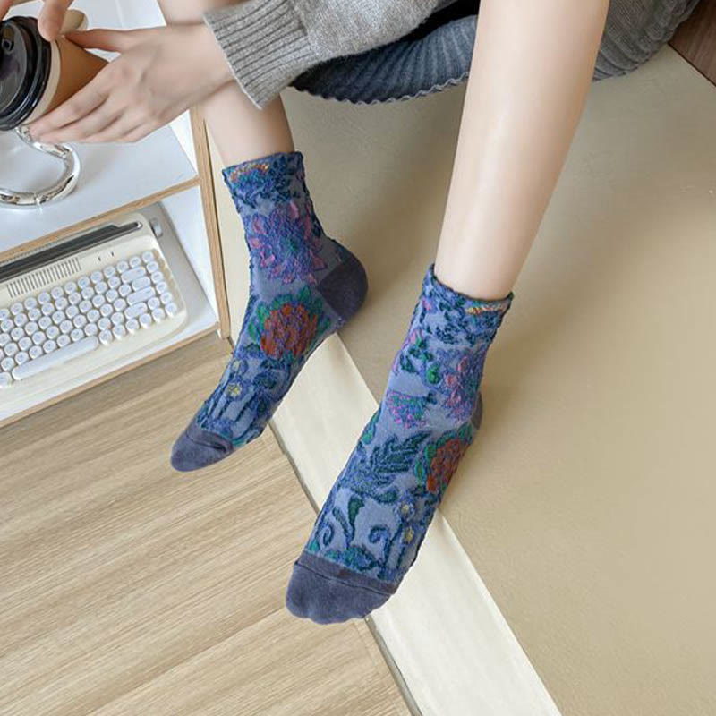 Viertelsocken mit französischem Muster (5 Paar) - image 2