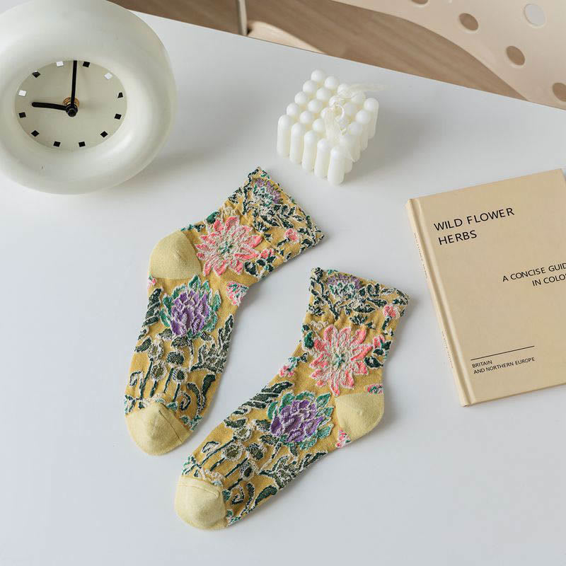 Viertelsocken mit französischem Muster (5 Paar) - Gelb - EU36-40 (US3-7) - image 10