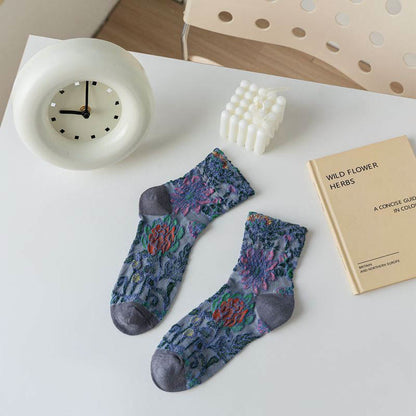 Viertelsocken mit französischem Muster (5 Paar) - Blau - EU36-40 (US3-7) - image 11