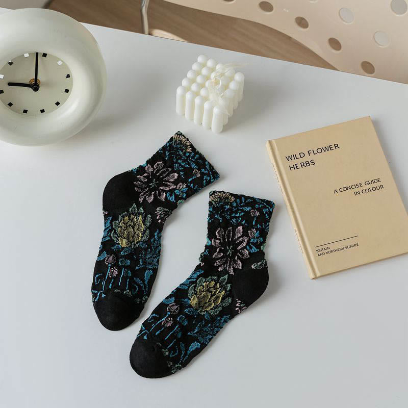 Viertelsocken mit französischem Muster (5 Paar) - Schwarz - EU36-40 (US3-7) - image 9