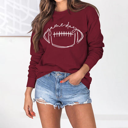 Weißes Sweatshirt mit Rugby-Print in Übergröße