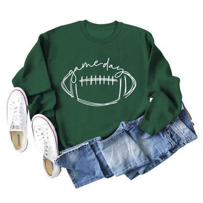 Weißes Sweatshirt mit Rugby-Print in Übergröße - Dunkelgrün - 2XL - image 2