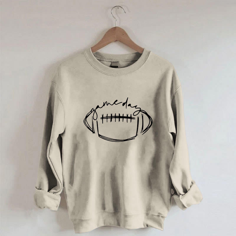 Schwarzes Sweatshirt mit Game Day-Print in Übergröße