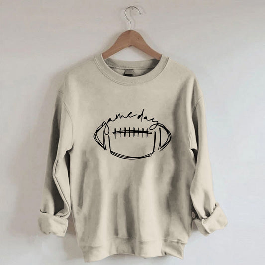 Schwarzes Sweatshirt mit Game Day-Print in Übergröße