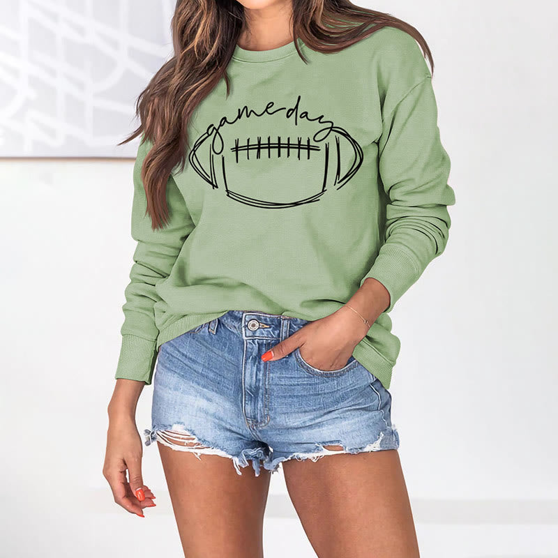 Schwarzes Sweatshirt mit Game Day-Print in Übergröße