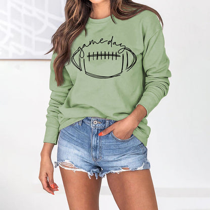 Schwarzes Sweatshirt mit Game Day-Print in Übergröße