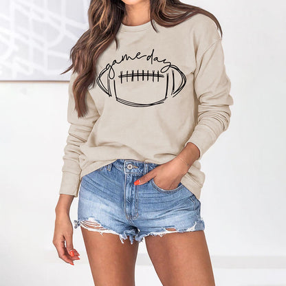 Schwarzes Sweatshirt mit Game Day-Print in Übergröße