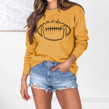 Schwarzes Sweatshirt mit Game Day-Print in Übergröße