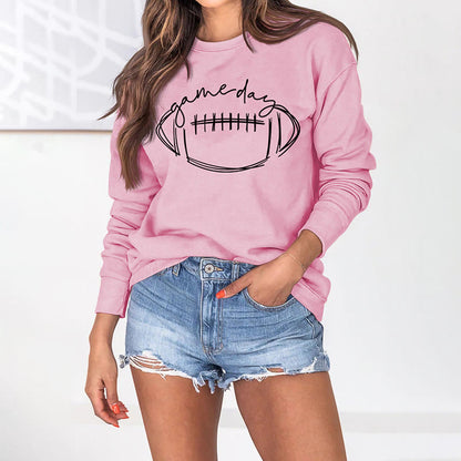 Schwarzes Sweatshirt mit Game Day-Print in Übergröße