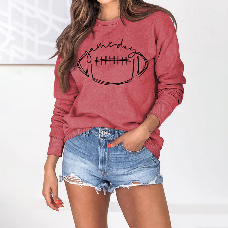 Schwarzes Sweatshirt mit Game Day-Print in Übergröße