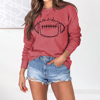 Schwarzes Sweatshirt mit Game Day-Print in Übergröße