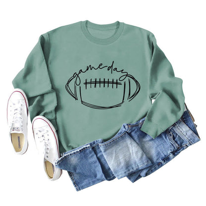 Schwarzes Sweatshirt mit Game Day-Print in Übergröße