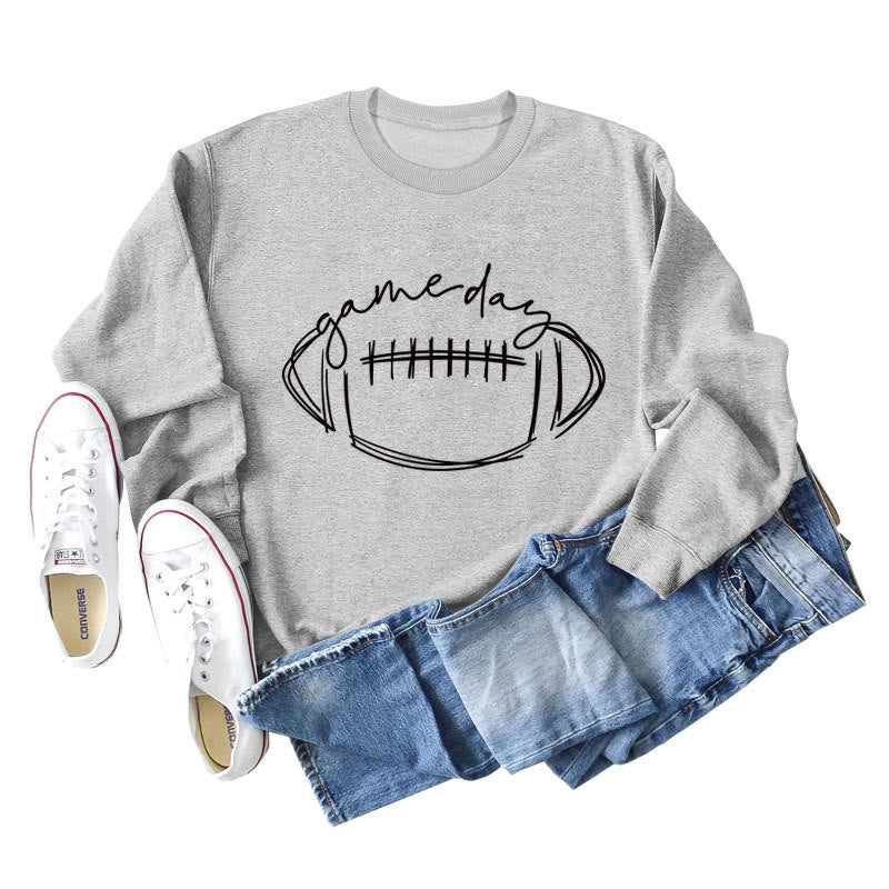 Schwarzes Sweatshirt mit Game Day-Print in Übergröße - Grau - 2XL - image 7