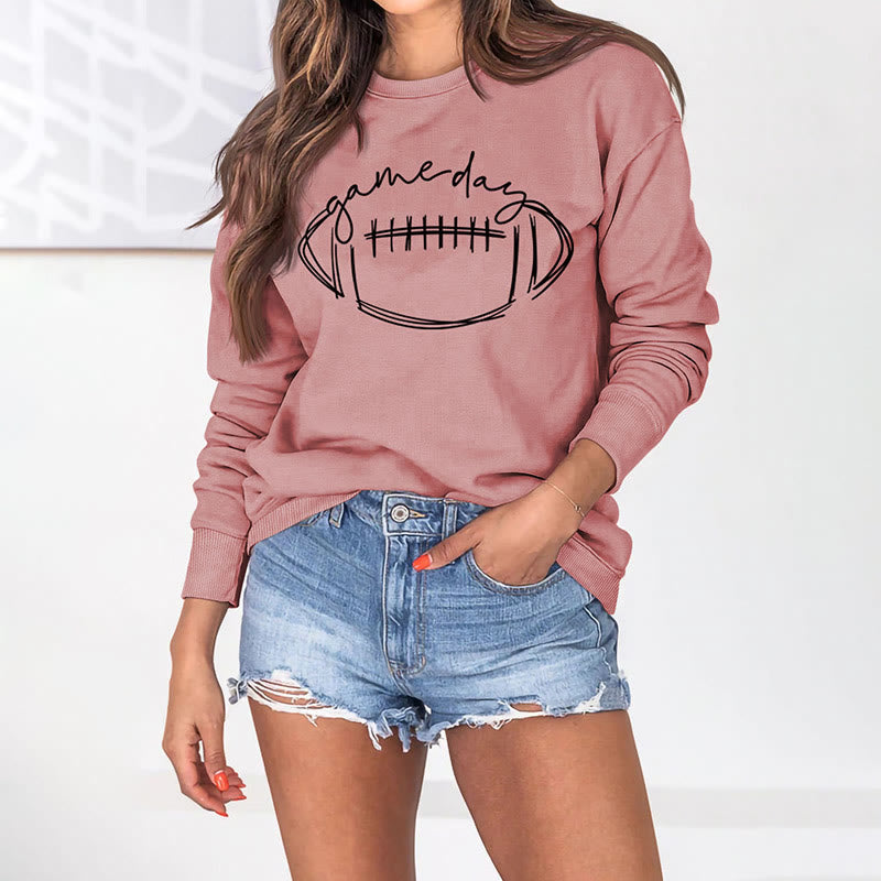 Schwarzes Sweatshirt mit Game Day-Print in Übergröße