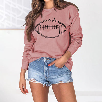Schwarzes Sweatshirt mit Game Day-Print in Übergröße