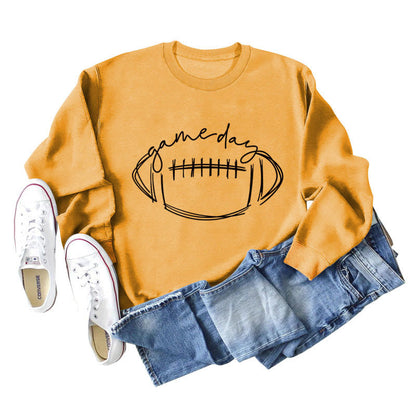 Schwarzes Sweatshirt mit Game Day-Print in Übergröße - Gelb - 2XL - image 10