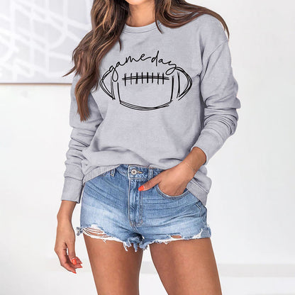 Schwarzes Sweatshirt mit Game Day-Print in Übergröße