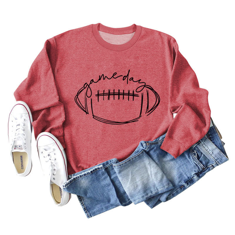 Schwarzes Sweatshirt mit Game Day-Print in Übergröße - Rot - 2XL - image 9