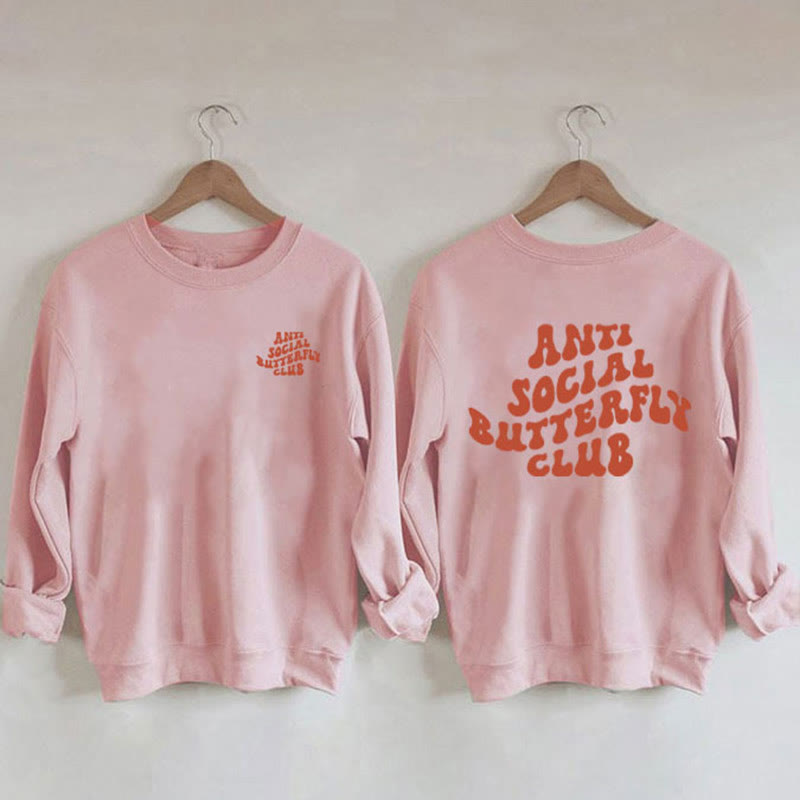 Orangefarbenes Sweatshirt mit Text in Übergröße