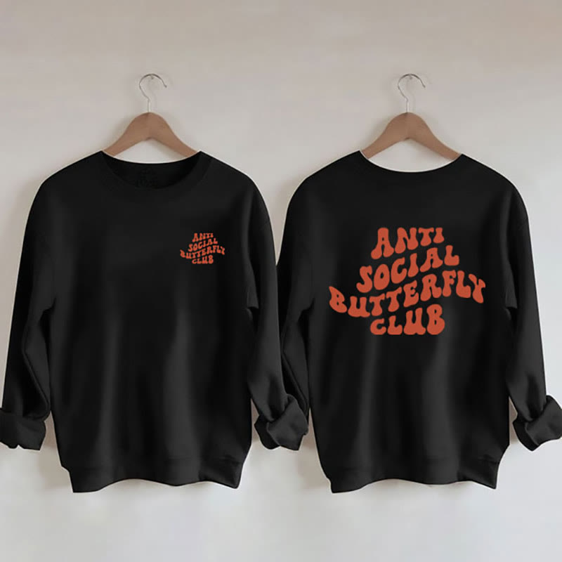 Orangefarbenes Sweatshirt mit Text in Übergröße