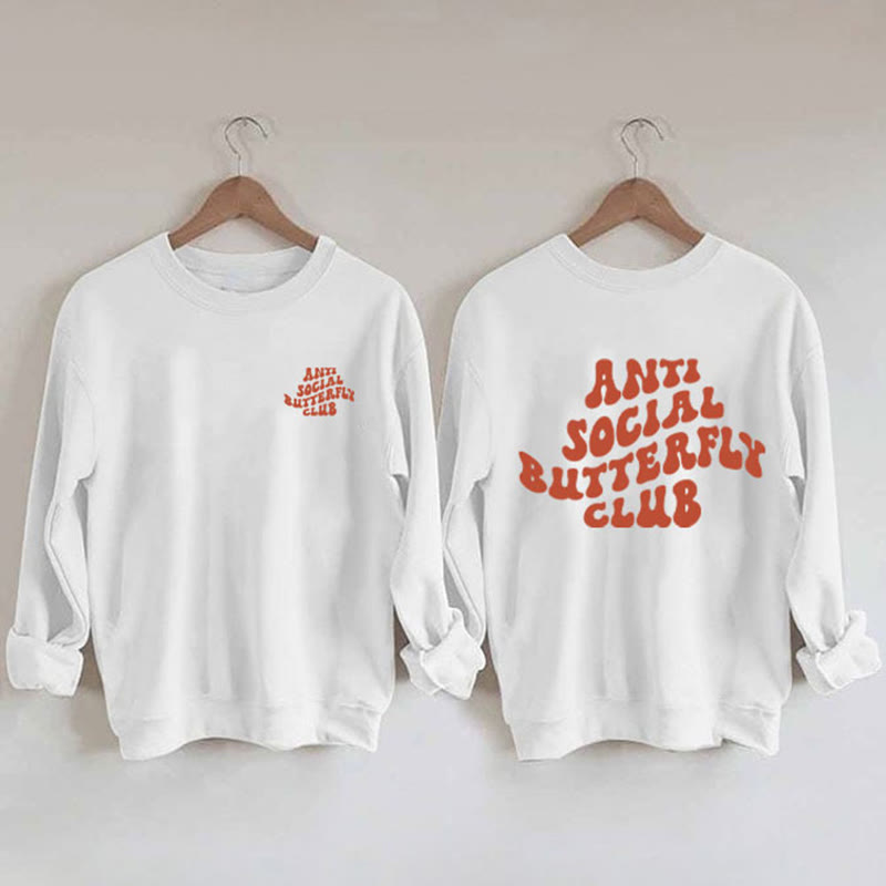 Orangefarbenes Sweatshirt mit Text in Übergröße