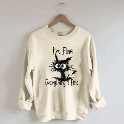Sweatshirt mit wütender Katze in Übergröße - image 0