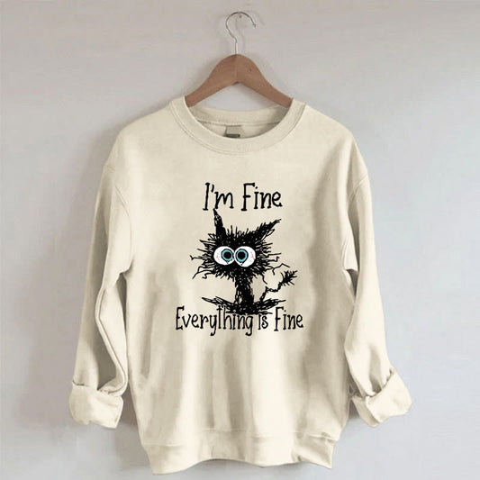 Sweatshirt mit wütender Katze in Übergröße - image 0