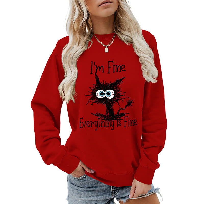Sweatshirt mit wütender Katze in Übergröße - image 17