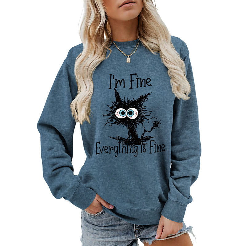 Sweatshirt mit wütender Katze in Übergröße - image 17