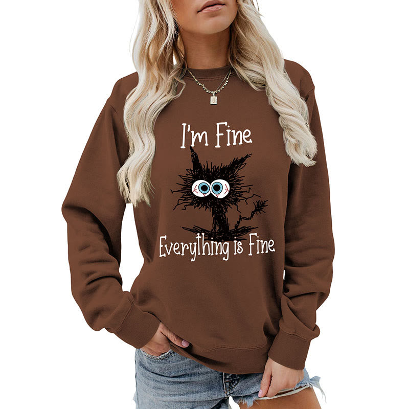 Schwarzes Katzen-Sweatshirt in Übergröße - image 12