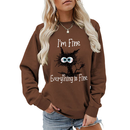 Schwarzes Katzen-Sweatshirt in Übergröße - image 12