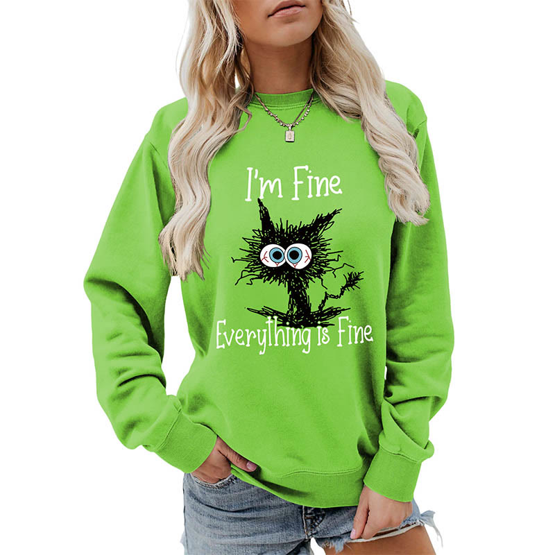 Schwarzes Katzen-Sweatshirt in Übergröße - image 13