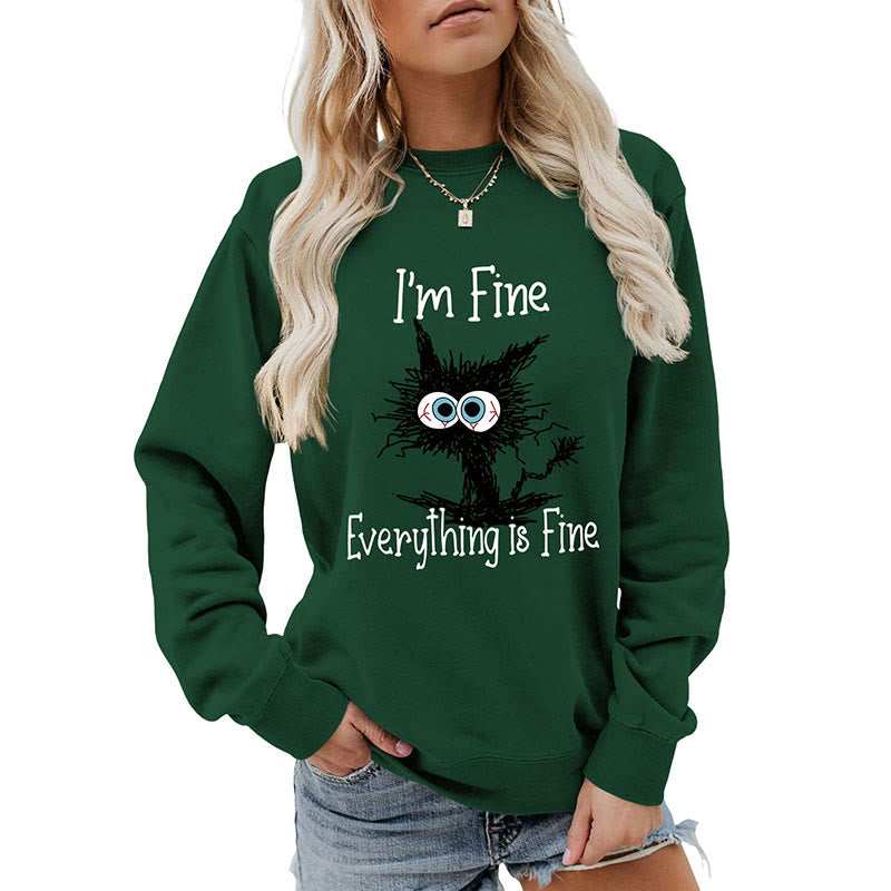 Schwarzes Katzen-Sweatshirt in Übergröße - image 14
