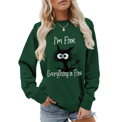 Schwarzes Katzen-Sweatshirt in Übergröße - image 14