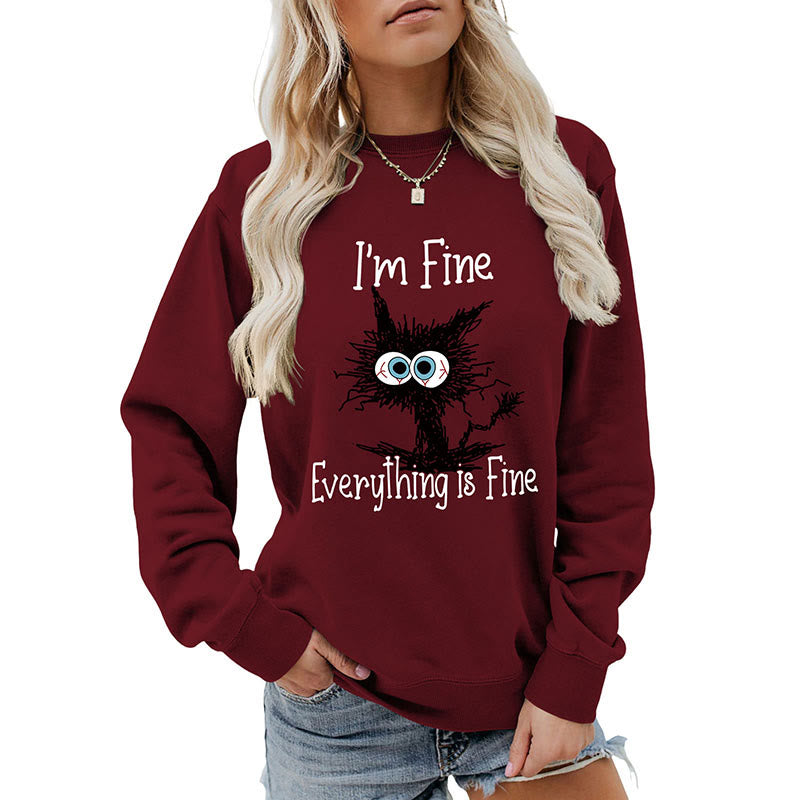 Schwarzes Katzen-Sweatshirt in Übergröße - image 17