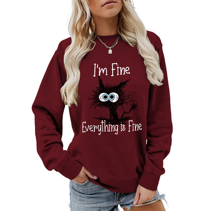 Schwarzes Katzen-Sweatshirt in Übergröße - image 16