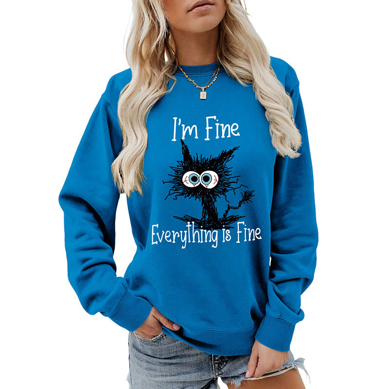 Schwarzes Katzen-Sweatshirt in Übergröße - image 18