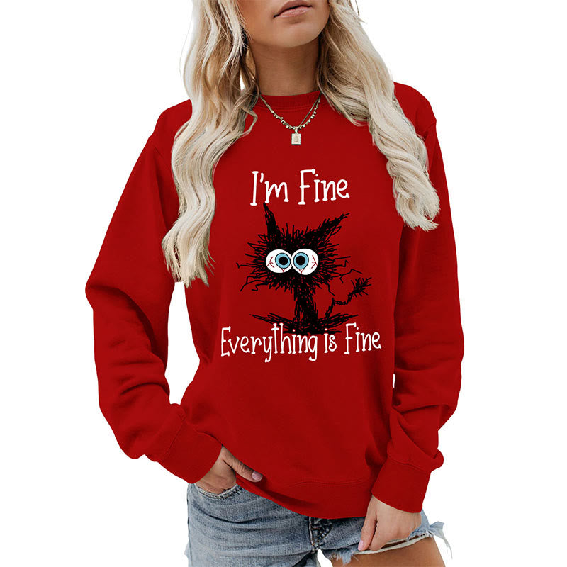 Schwarzes Katzen-Sweatshirt in Übergröße - image 13