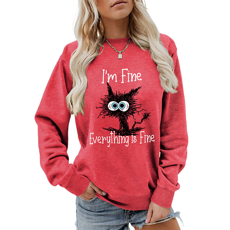 Schwarzes Katzen-Sweatshirt in Übergröße - image 20