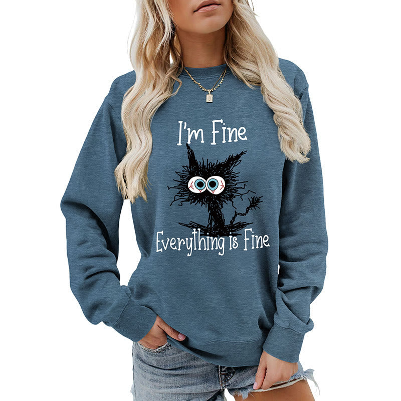 Schwarzes Katzen-Sweatshirt in Übergröße - image 19