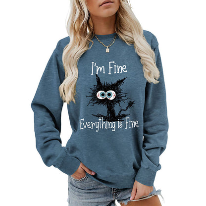 Schwarzes Katzen-Sweatshirt in Übergröße - image 19