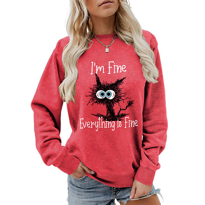 Schwarzes Katzen-Sweatshirt in Übergröße - image 19