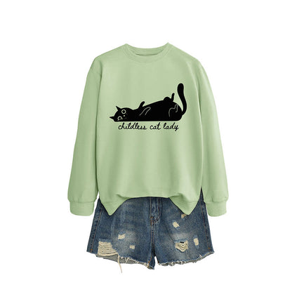 Süßes Katzen-Sweatshirt in Übergröße - Olivgrün - 2XL - image 10